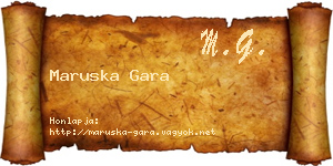 Maruska Gara névjegykártya